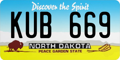 ND license plate KUB669