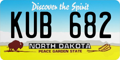 ND license plate KUB682