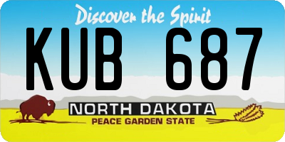 ND license plate KUB687