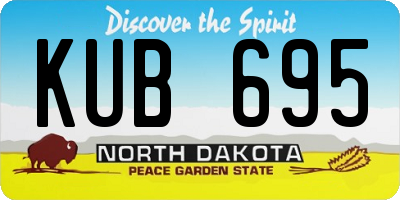 ND license plate KUB695