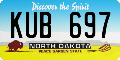 ND license plate KUB697