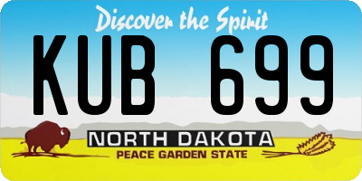 ND license plate KUB699