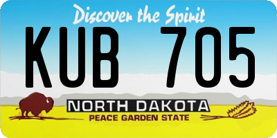 ND license plate KUB705