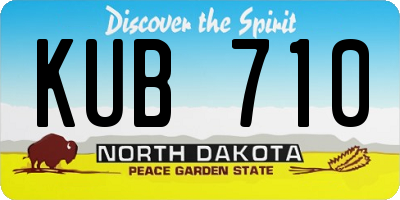 ND license plate KUB710