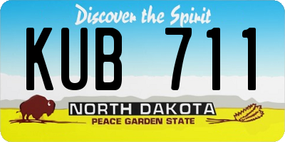 ND license plate KUB711
