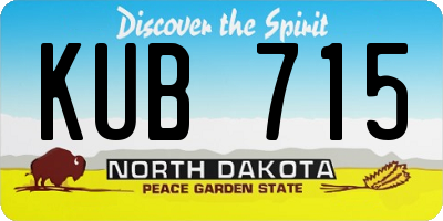 ND license plate KUB715
