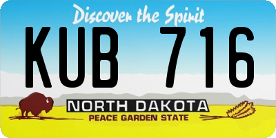 ND license plate KUB716