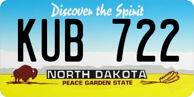 ND license plate KUB722