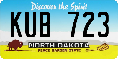 ND license plate KUB723