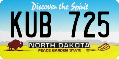 ND license plate KUB725