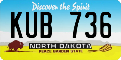 ND license plate KUB736