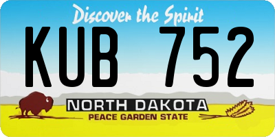 ND license plate KUB752