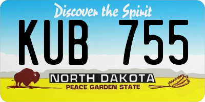 ND license plate KUB755