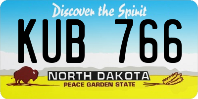 ND license plate KUB766