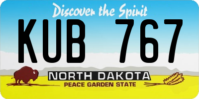 ND license plate KUB767