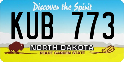 ND license plate KUB773