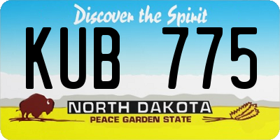 ND license plate KUB775