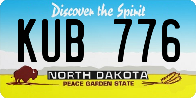 ND license plate KUB776