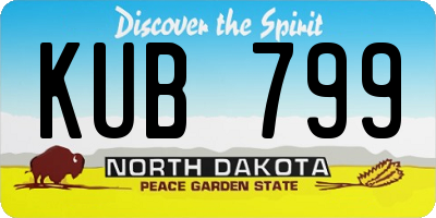 ND license plate KUB799