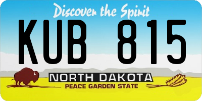 ND license plate KUB815
