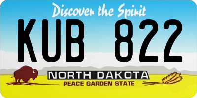 ND license plate KUB822