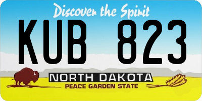 ND license plate KUB823