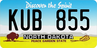 ND license plate KUB855