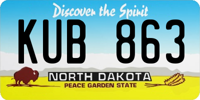 ND license plate KUB863