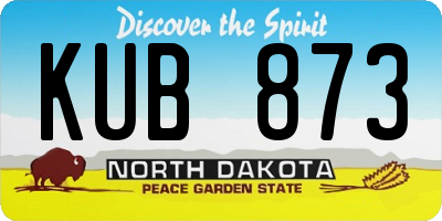 ND license plate KUB873