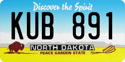 ND license plate KUB891