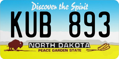 ND license plate KUB893