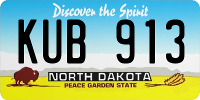 ND license plate KUB913