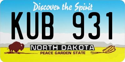 ND license plate KUB931