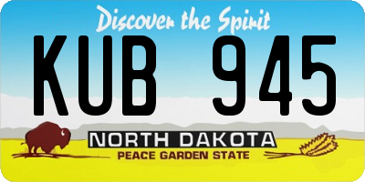 ND license plate KUB945