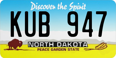 ND license plate KUB947