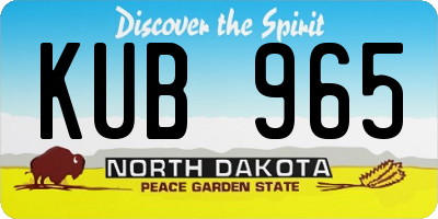 ND license plate KUB965