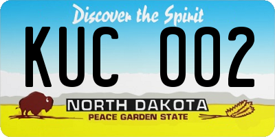 ND license plate KUC002
