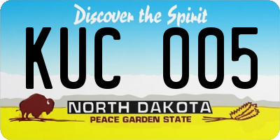 ND license plate KUC005