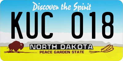 ND license plate KUC018