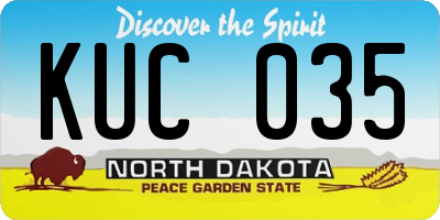 ND license plate KUC035