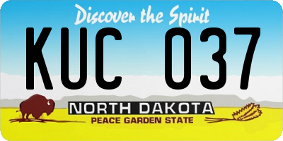 ND license plate KUC037
