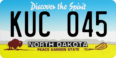 ND license plate KUC045