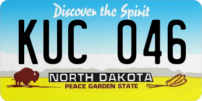 ND license plate KUC046