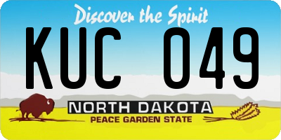 ND license plate KUC049