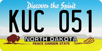 ND license plate KUC051