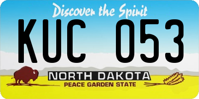 ND license plate KUC053