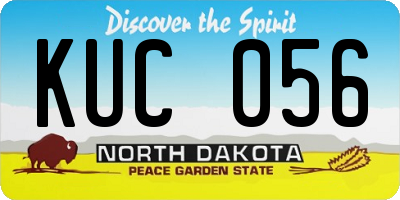 ND license plate KUC056