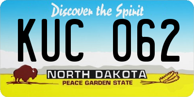 ND license plate KUC062