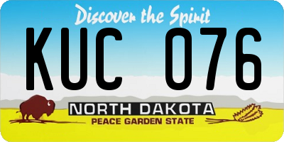 ND license plate KUC076