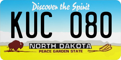 ND license plate KUC080